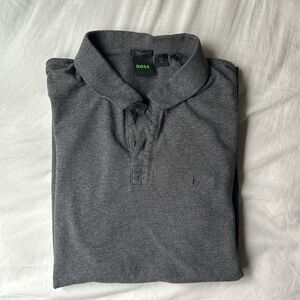 Like new Hugo Boss regular fit cotton dark gray polo shirt